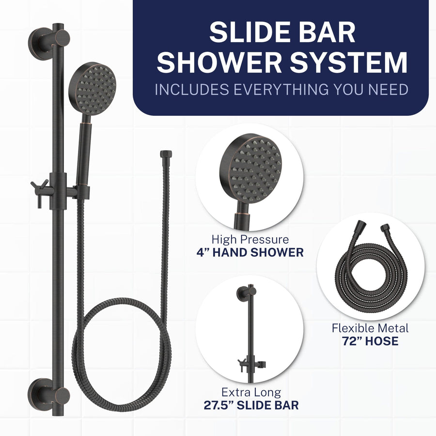 Inclusions Slide Bar with Low Flow 1-Spray Handheld Shower Head Set Oil Rubbed Bronze / 1.75 - The Shower Head Store
