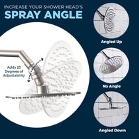 Increase Your Shower Head_s Spray Angle with Swivel Ball Adapter Attachment Brushed Nickel - The Shower Head Store
