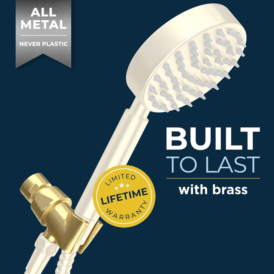 Benefit Handheld Shower Head Holder Brushed Gold - The Shower Head Store