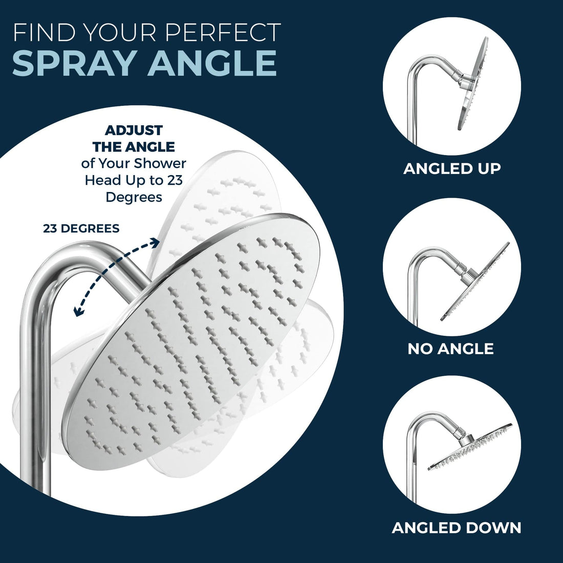 Infographic 2 S-Style Shower Arm with Rain Shower Head Chrome - The Shower Head Store