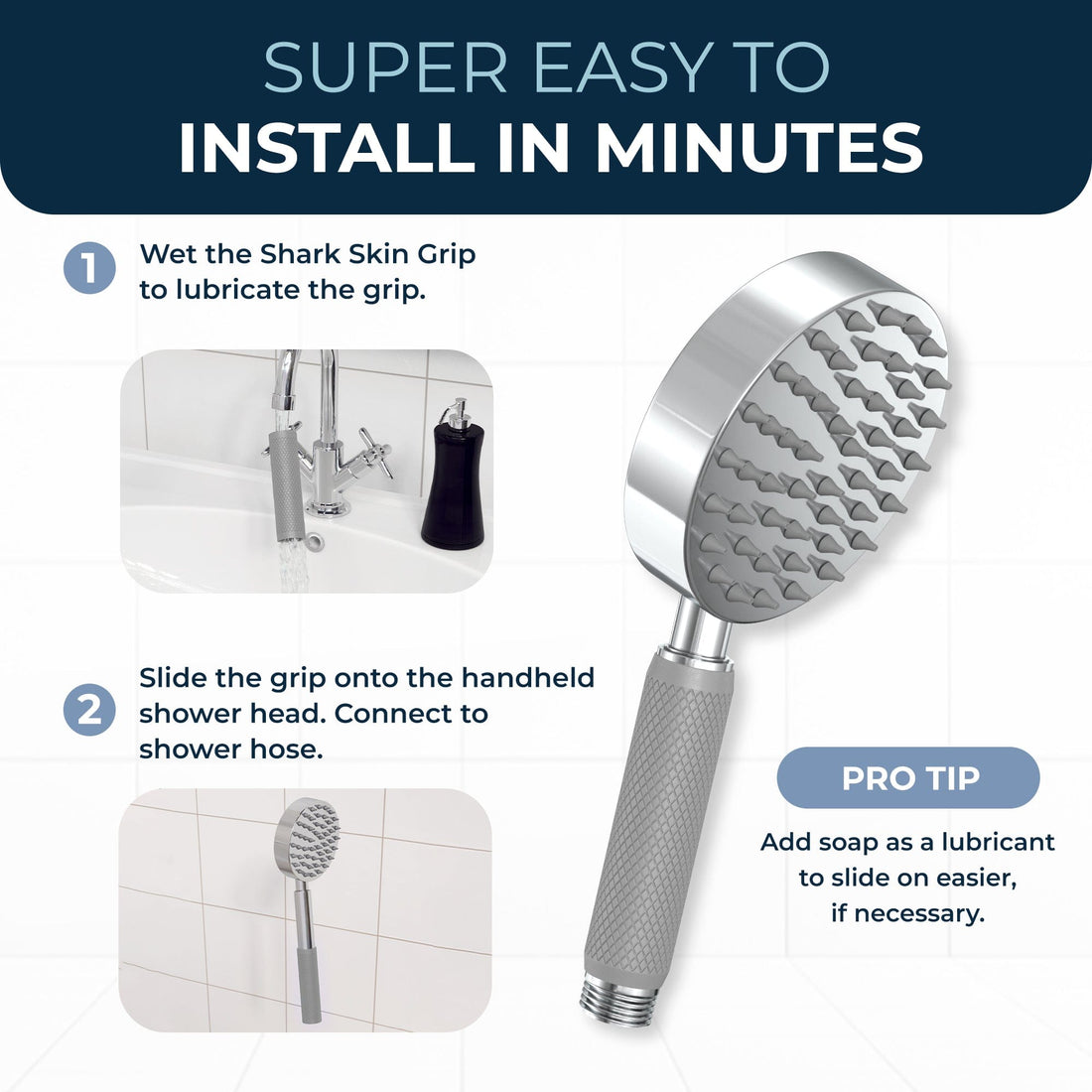 InstallationShark Skin Grip Matte Gray / 2.5 - The Shower Head Store
