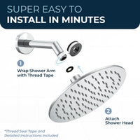 Installation 8 Inch Round Rain Shower Head Chrome / 2.5 - The Shower Head Store