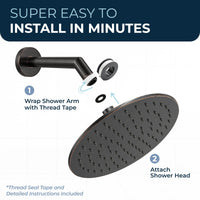 Installation 8 Inch Round Rain Shower Head Oil Rubbed Bronze  / 2.5 - The Shower Head Store