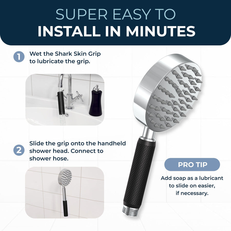 Installation Shark Skin Grip Matte Black / 2.5 - The Shower Head Store
