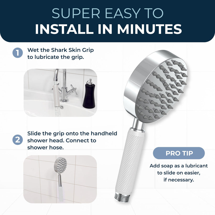 Installation Shark Skin Grip White / 2.5 - The Shower Head Store