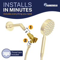Easy Install Handheld Shower Head Holder Brushed Gold - The Shower Head Store