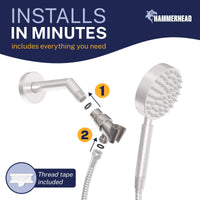 Easy Install HammerHead Showers All Metal Shower Head Holder Bracket Main Image Brushed Nickel - The Shower Head Store