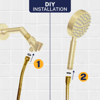 Easy Install ALL METAL Shower Hose Attachment for Shower Head –  Brushed Gold / 72 Inches - The Shower Head Store