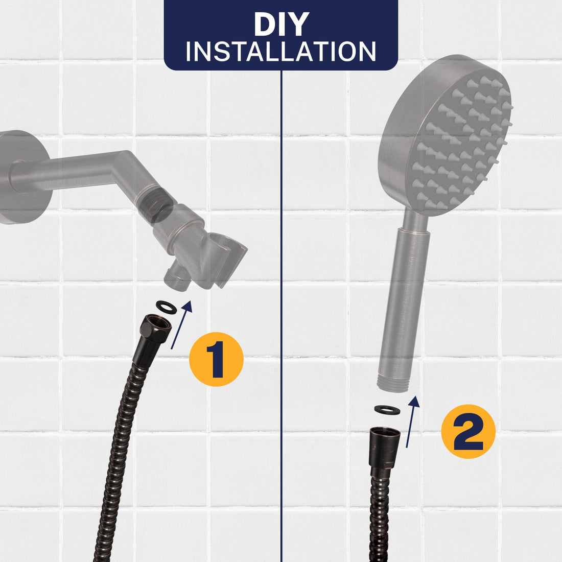 Easy Install 72-Inch Shower Hose Main Image Oil Rubbed Bronze / 72 Inches - The Shower Head Store