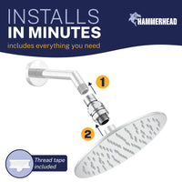 Installs in Minutes Swivel Adapter - 100% METAL Shower Head Swivel Adapter To Adjust Showerhead Angle, Chrome - The Shower Head Store