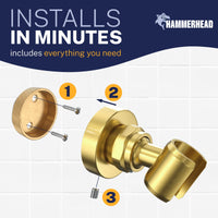 Installation Wall Mount Holder Brushed Gold  - The Shower Head Store