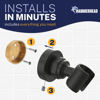 Installation Wall Mount Holder Matte Black  - The Shower Head Store