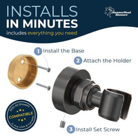 Installation Wall Mount Holder Oil Rubbed Bronze  - The Shower Head Store