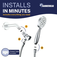 Easy Installation 3-Spray Handheld Shower Head Set Chrome / 2.5 GPM Chrome / 1.75 GPM  - The Shower Head Store