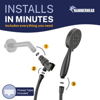 Installation 3-Spray Handheld Shower Head Set Oil Rubbed Bronze / 2.5 GPM Oil Rubbed Bronze / 1.75 GPM - The Shower Head Store