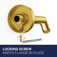 Features All Metal 7" Shower Arm Brushed Gold  - The Shower Head Store