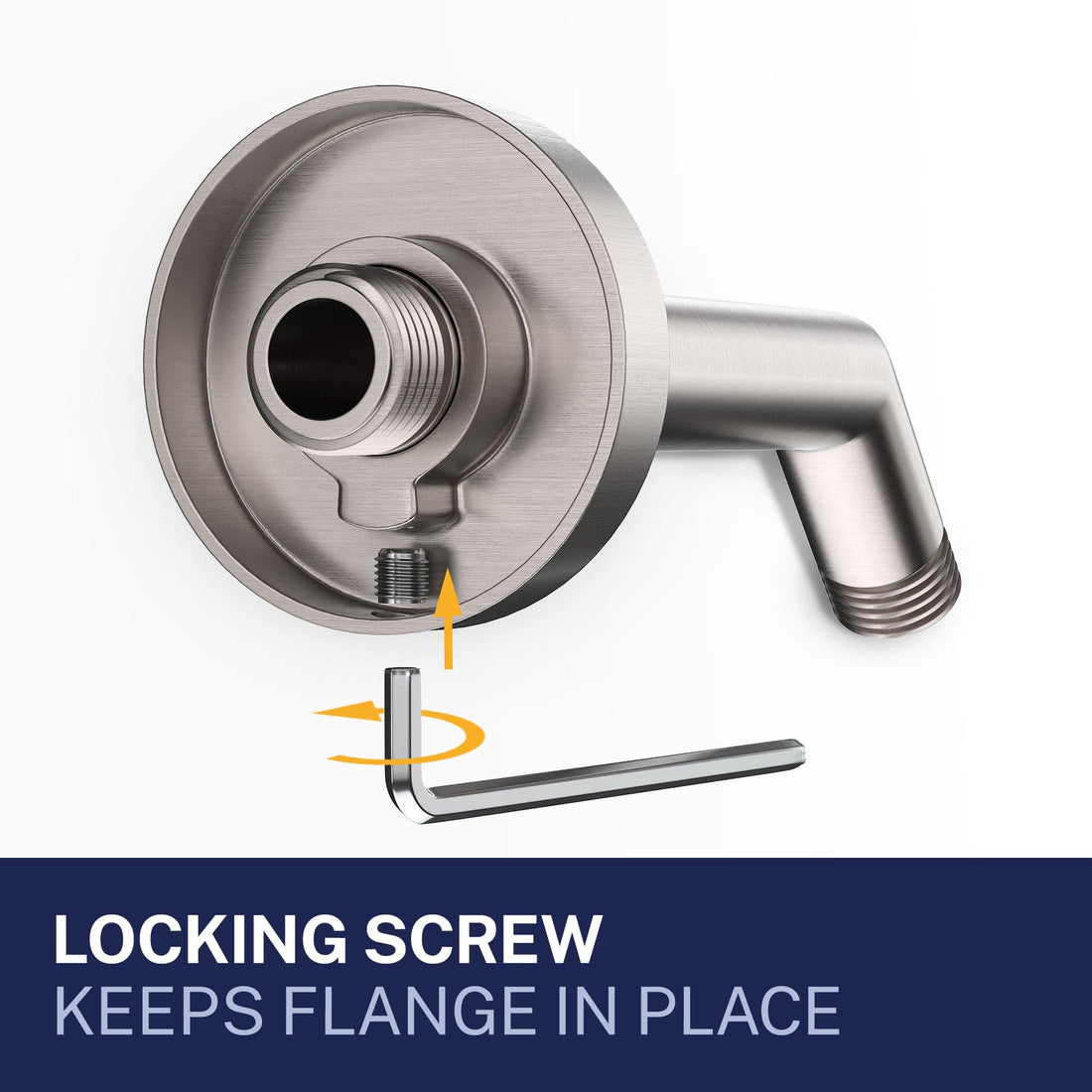 Features All Metal 7" Shower Arm Brushed Nickel  - The Shower Head Store