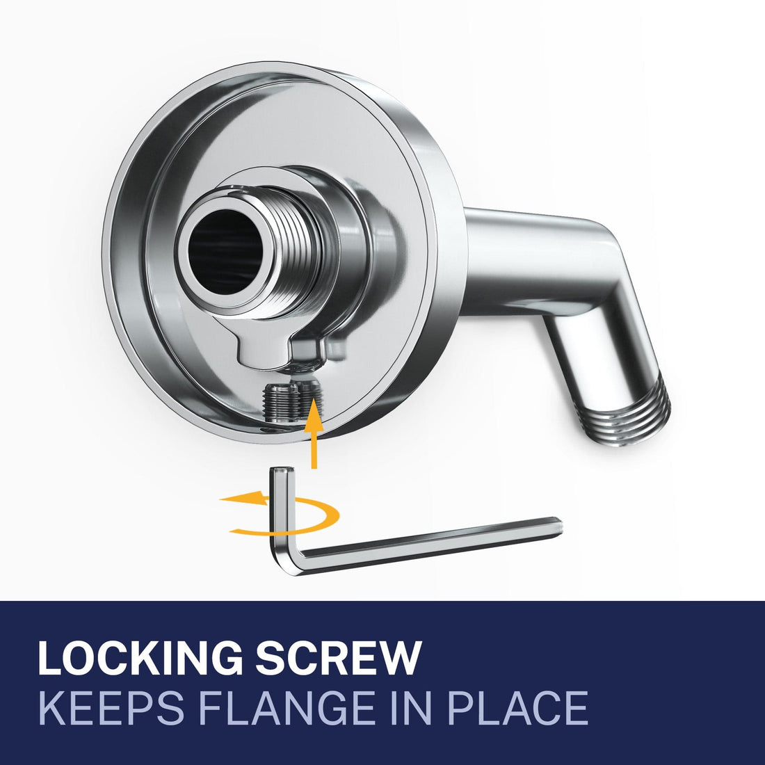 Features All Metal 7" Shower Arm Chrome - The Shower Head Store