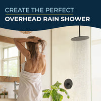 Lifestyle Straight Shower Arm Matte Black / 12 Inch - The Shower Head Store