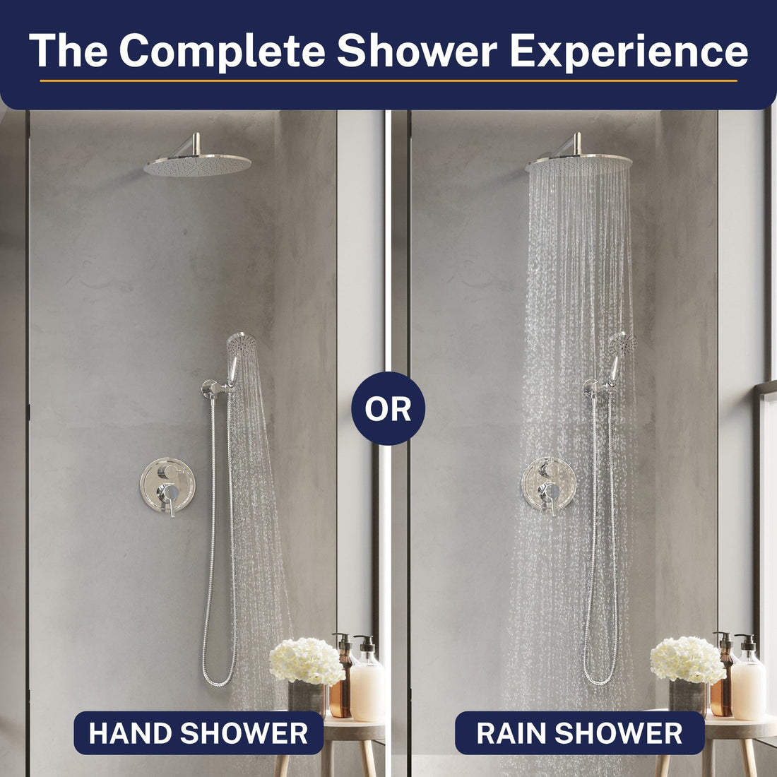 Complete Shower Experience 2-Handle Shower System with 10" Rain, Diverter & Handheld Chrome / 2.5 GPM - The Shower Head Store
