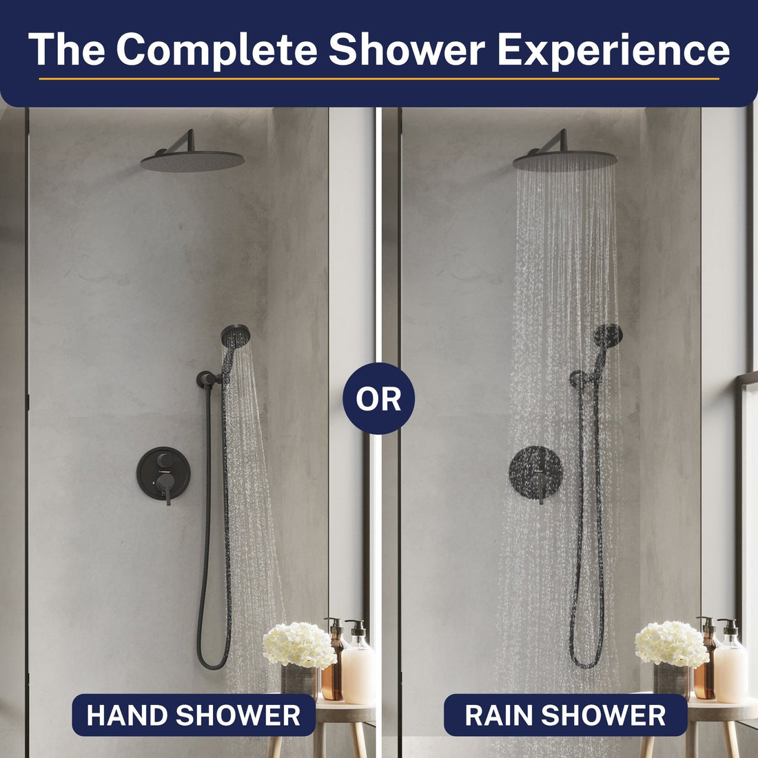 Lifestyle 2-Handle Shower System with 10" Rain, Diverter & Handheld Matte Black / 2.5 GPM - The Shower Head Store