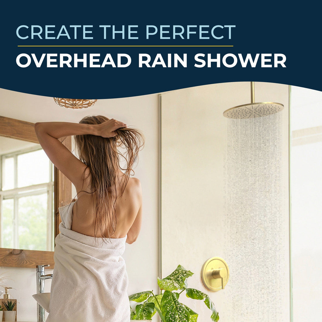 Lifestyle 6" Straight Shower Arm Brushed Gold  - The Shower Head Store