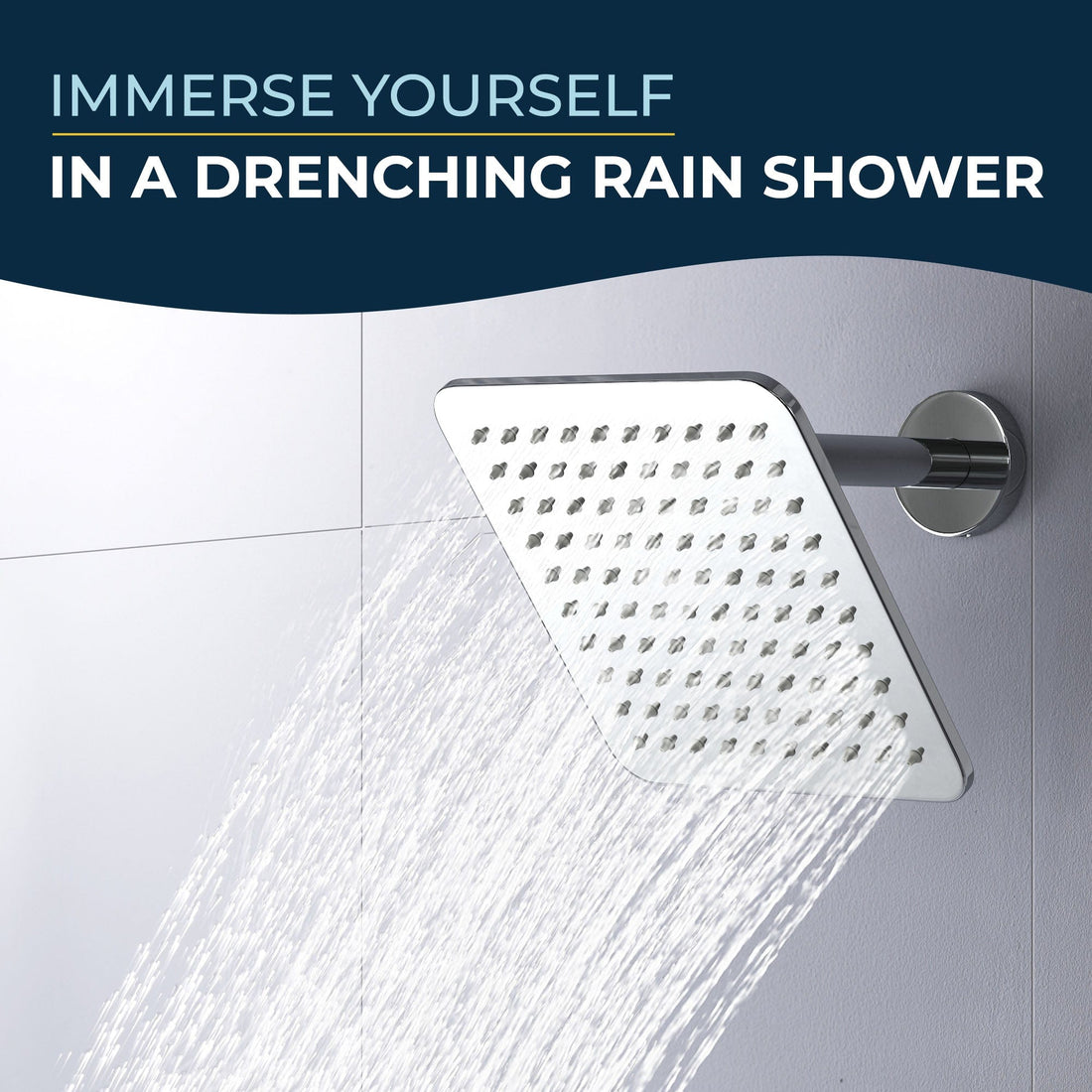 Chrome 8 Rain Shower Head w/ Handheld Spray Combo High Pressure Adjustable Arm Chrome 8 Rain Shower Head w/ Handheld Spray Combo High Pressure Adjustable Arm