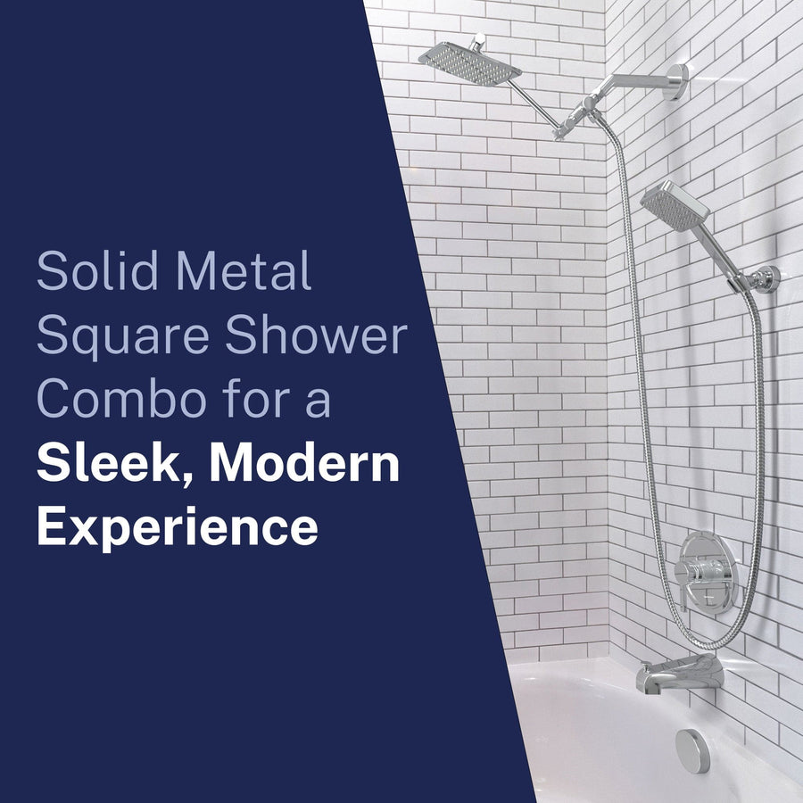 Lifestyle Square Dual Shower Head Set Chrome / 2.5 - The Shower Head Store