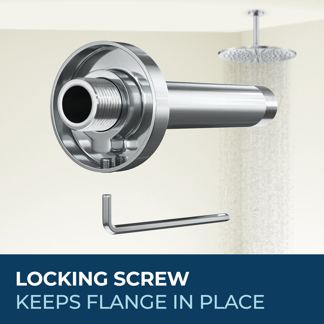 Dimensions 6" Straight Shower Arm Chrome - The Shower Head Store