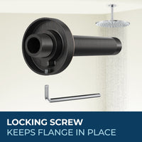 Locking Flange Feature Straight Shower Arm Oil Rubbed Bronze / 6 Inch - The Shower Head Store 