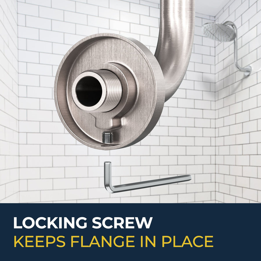 Locking_Screw_S-style_Shower_Arm Brushed Nickel - The Shower Head Store