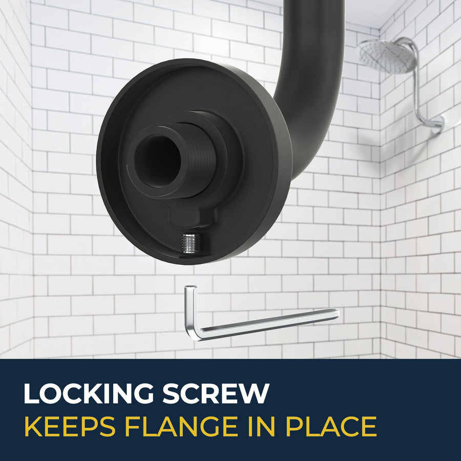Locking_Screw_S-style_Shower_Arm Matte Black - The Shower Head Store