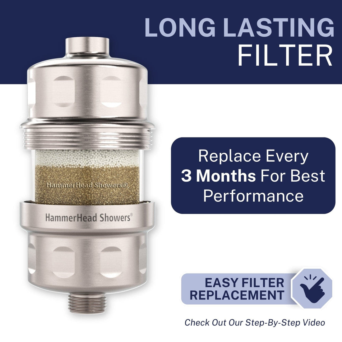 Features Inline Shower  Filter  Brushed Nickel - The Shower Head Store