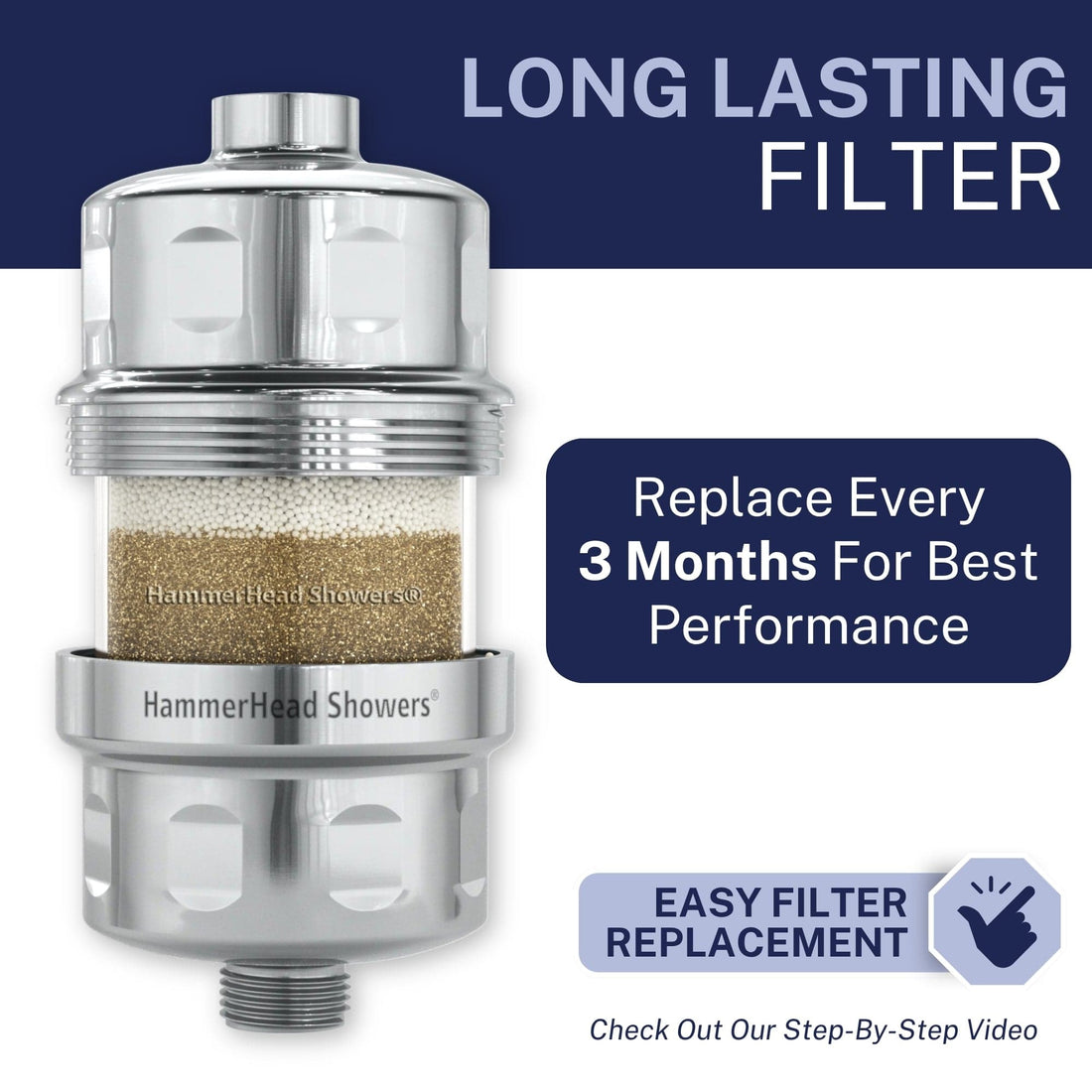 Lasts for 6 Months Shower Head Filter Chrome - The Shower Head Store
