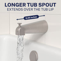 Longer Tub Spout Tub Spout Brushed Nickel - The Shower Head Store