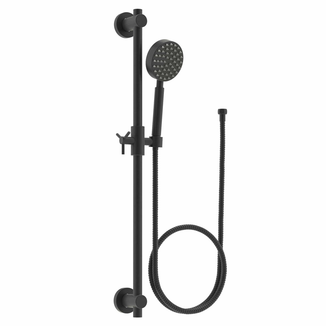 Main Image Solid Metal Shower Slide Bar with Hand Held Shower Head & Hose Matte Black / 2.5 GPM - The Shower Head Store