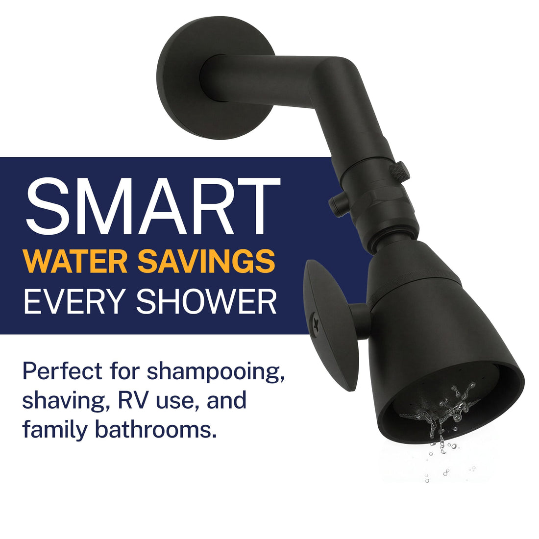 Smart Water Savings Trickle Valve Installed to Handheld Shower Head Matte Black - The Shower Head Store