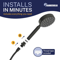 Installation Trickle Valve Installed to Handheld Shower Head Matte Black - The Shower Head Store