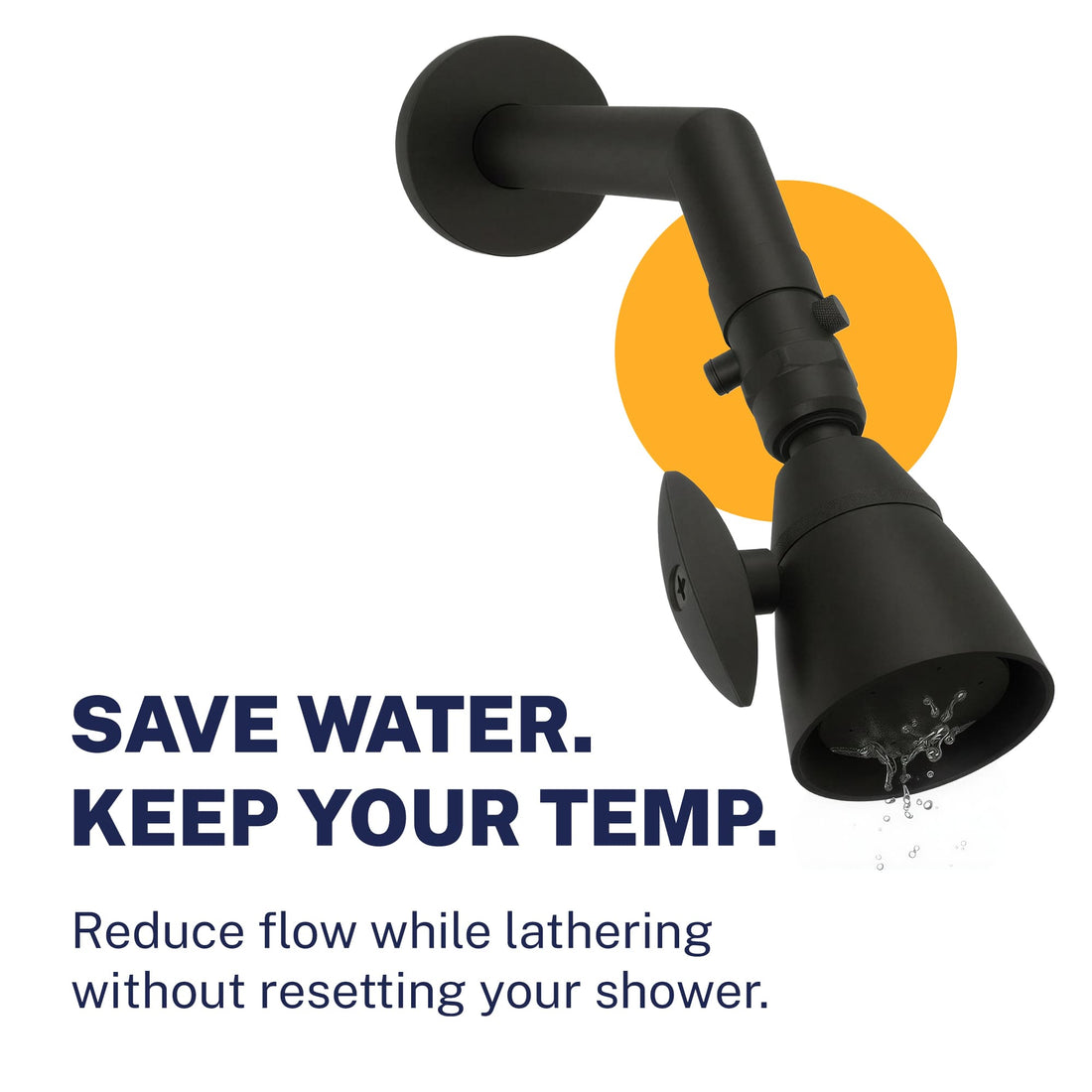Save Water Trickle Valve Installed to Handheld Shower Head Matte Black - The Shower Head Store
