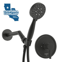 Main Image 1-Handle Shower Valve System with 3-Spray Handheld Shower Head Matte Black / 1.75 GPM - The Shower Head Store