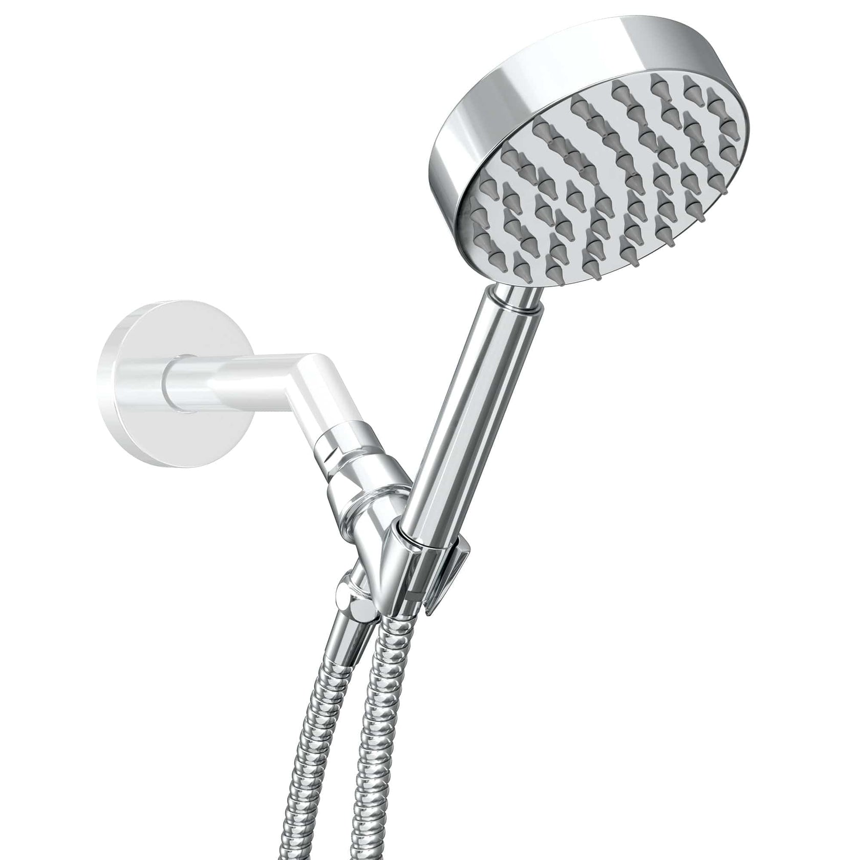 HammerHead 1-Spray Handheld Shower Head Set in polished chrome with stainless steel hose