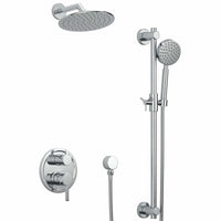Main Image Steve White Bundle - 2H Valve and Trim Slide Bar with 1-Spray and 8-inch Rain Shower Head Chrome / 2.5 - The Shower Head Store