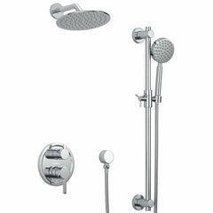 Main Image Steve White Bundle - 2H Valve and Trim Slide Bar with 1-Spray and 8-inch Rain Shower Head Chrome / 2.5 - The Shower Head Store