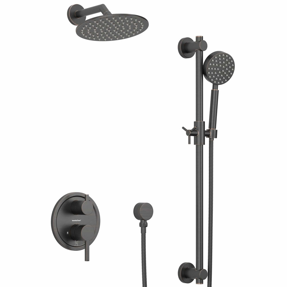 Main Image Steve White Bundle - 2H Valve and Trim Slide Bar with 1-Spray and 8-inch Rain Shower Head Oil Rubbed Bronze  / 2.5 - The Shower Head Store