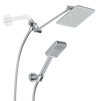 Main Image Square Dual Shower Head Set Chrome / 2.5 - The Shower Head Store