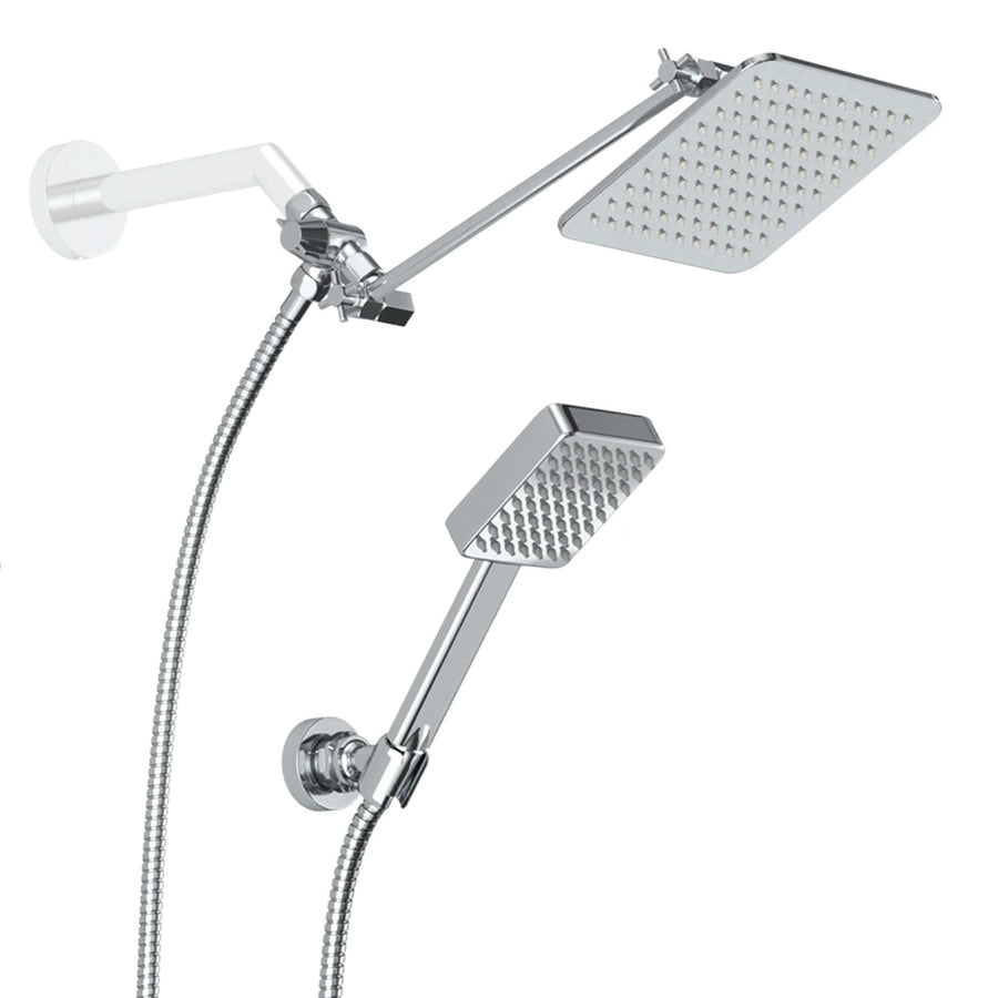 Main Image Square Dual Shower Head Set Chrome / 2.5 - The Shower Head Store
