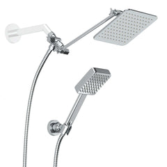 Main Image Square Dual Shower Head Set Chrome / 2.5 - The Shower Head Store
