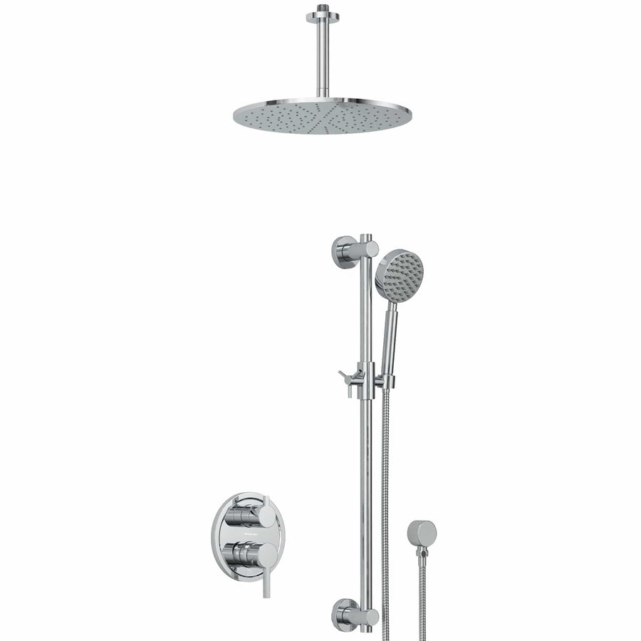Main Image 2-Handle Valve and Trim Shower System with Dual Shower Head and Slide Bar Chrome / 2.5 - The Shower Head Store