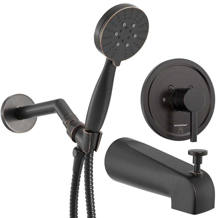 Main Image Tub Spout with Valve and Trim 3-Spray Handheld and Shower Arm Oil Rubbed Bronze / 2.5 - The Shower Head Store