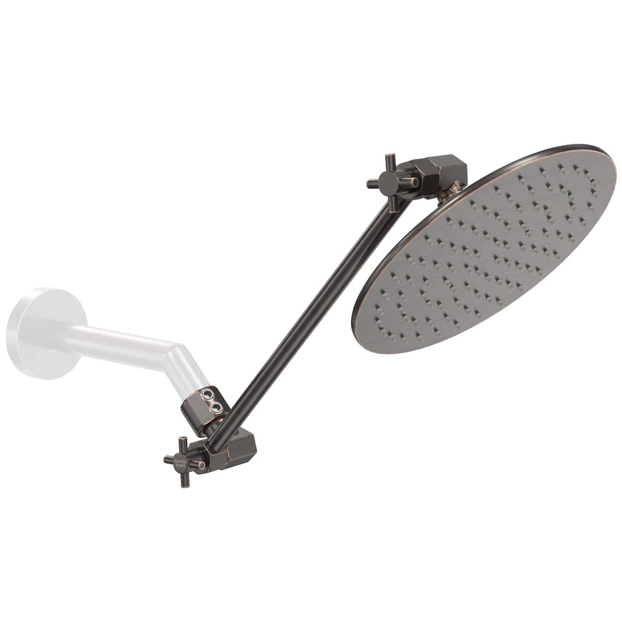 (Main Image) Oil Rubbed Bronze / 12 Inch Adjustable Shower Arm with 8 Inch Rain Shower Head - The Shower Head Store